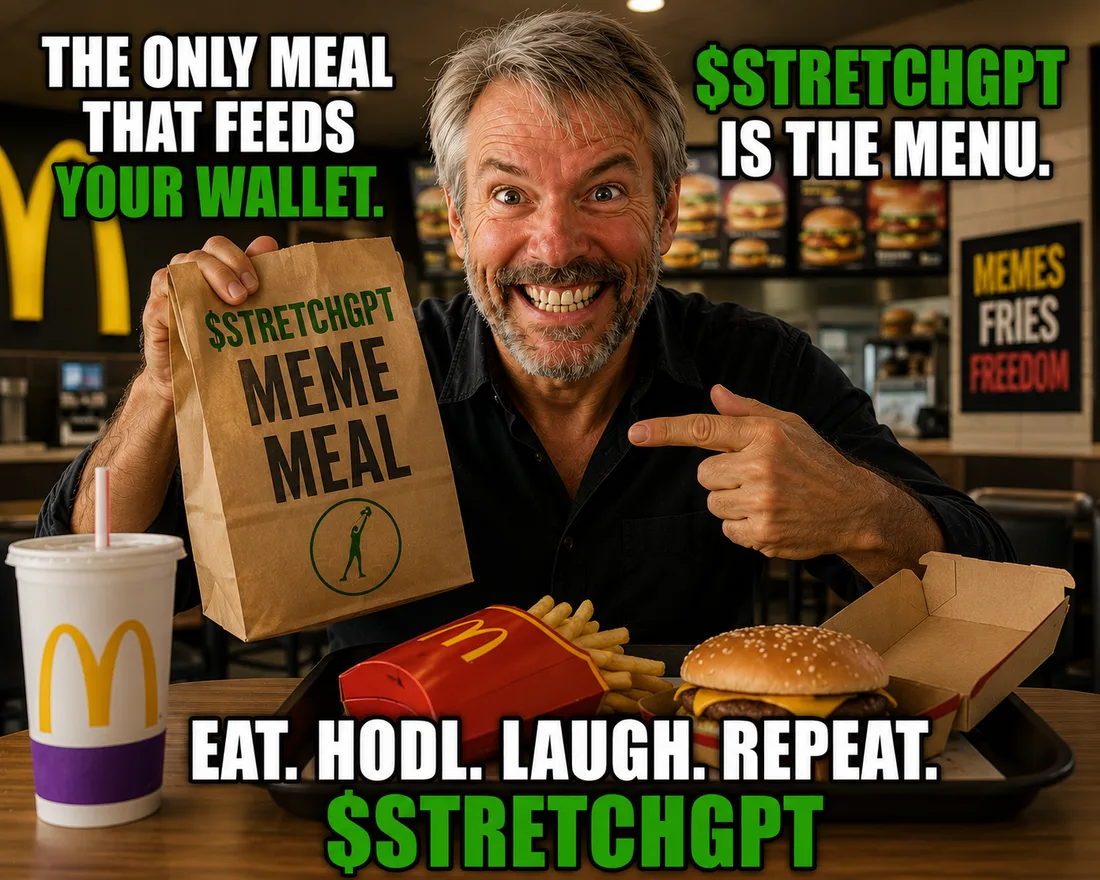 The only meal that feeds your wallet. Eat. HODL. Laugh. Repeat — $STRETCHGPT